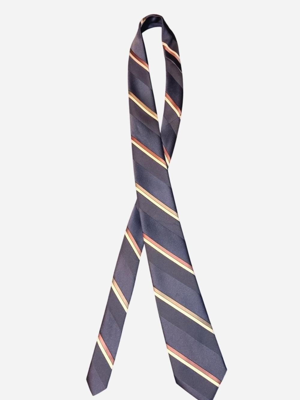 Sears Navy Tie with Pink And Blue  Stripe Accents